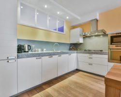 Cozy kitchen zone with in a spacious apartment