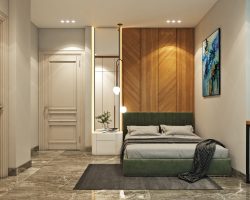 Modern Bedroom interior design and 3d rendering